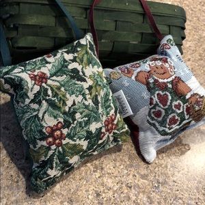 2 Longaberger Door Knob Holiday Decor Pillows